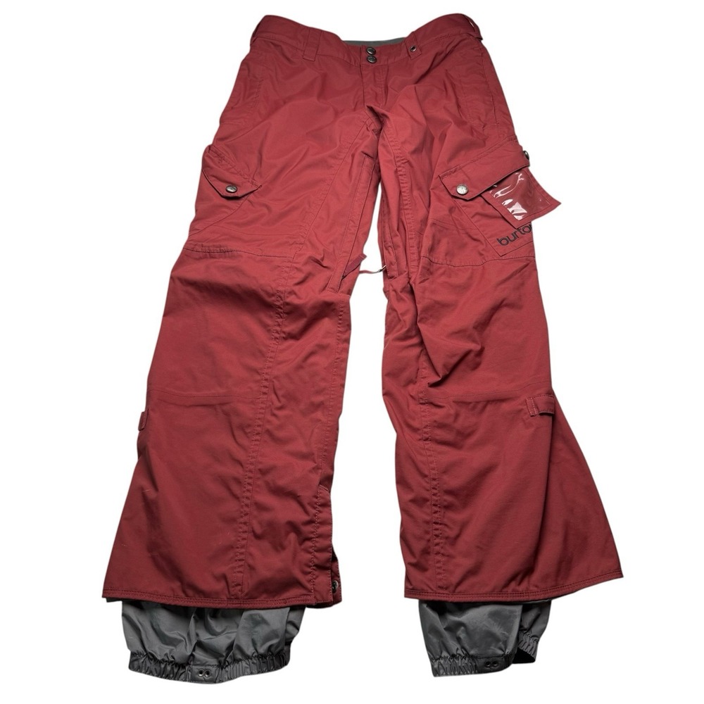 Burton Snowboard Pants Women Small Cargo Burgundy Red Ski Snow